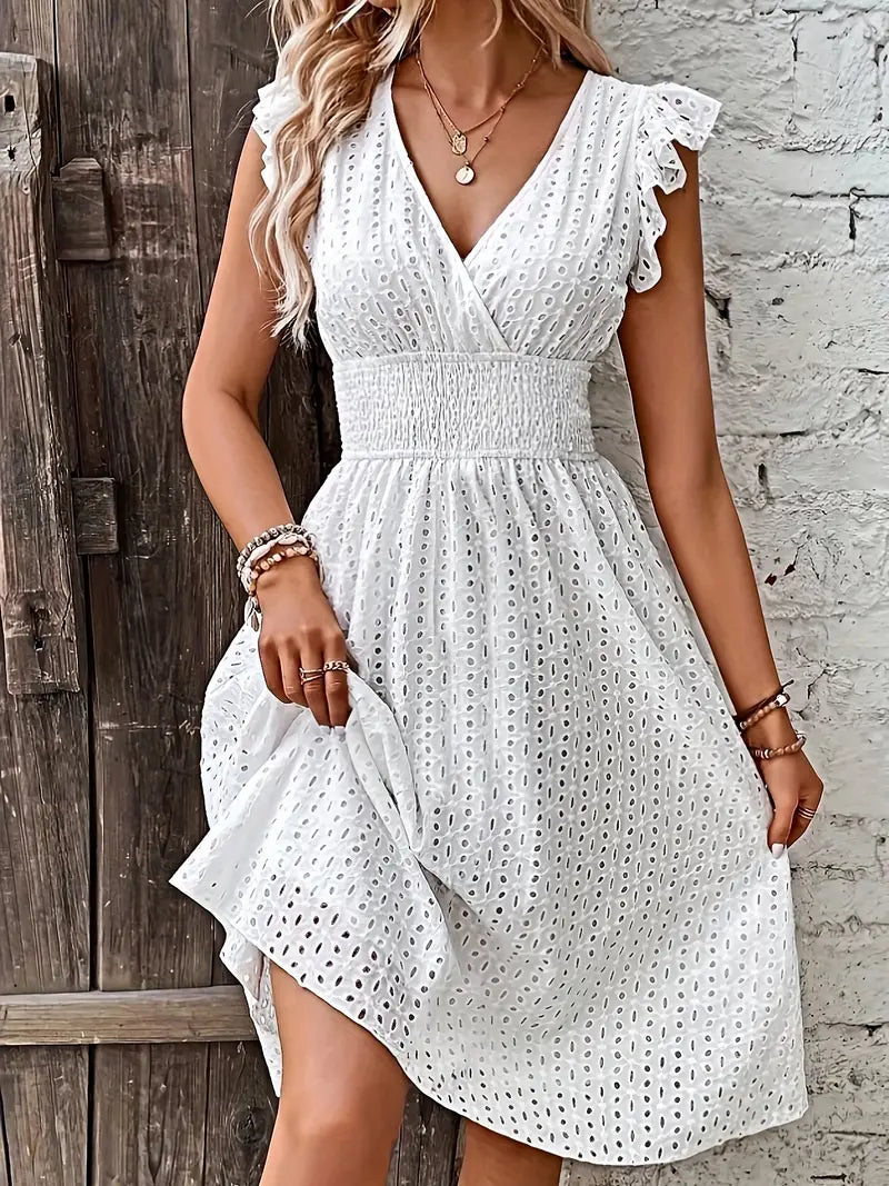Katya - Robe à taille froncée et décolleté cache-cœur