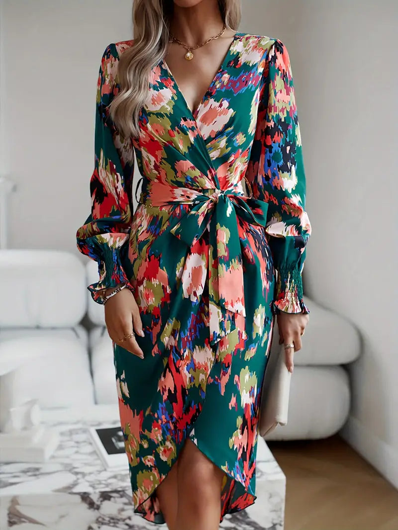 Estella - Robe portefeuille Allover Print