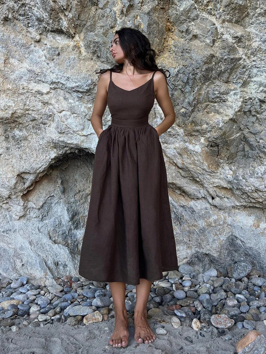 Tania | Longues robe d'été en lin