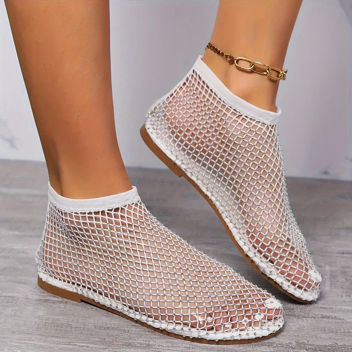 Cleo - Chaussures plates avec décoration en strass pour femmes