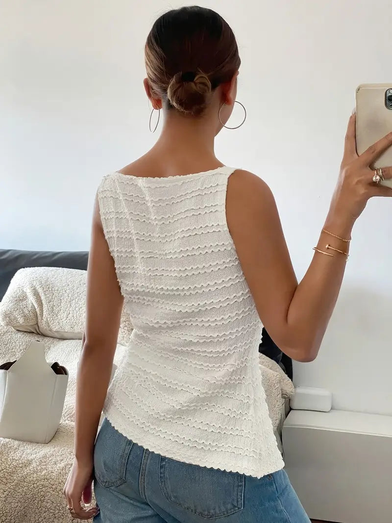 Carsie - Chemisier boutonné sans manches élégant pour femme