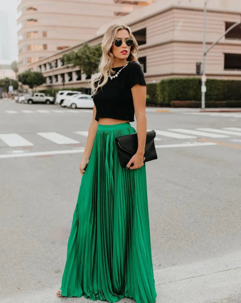 Cambrie - Jupe longue plissée élégante