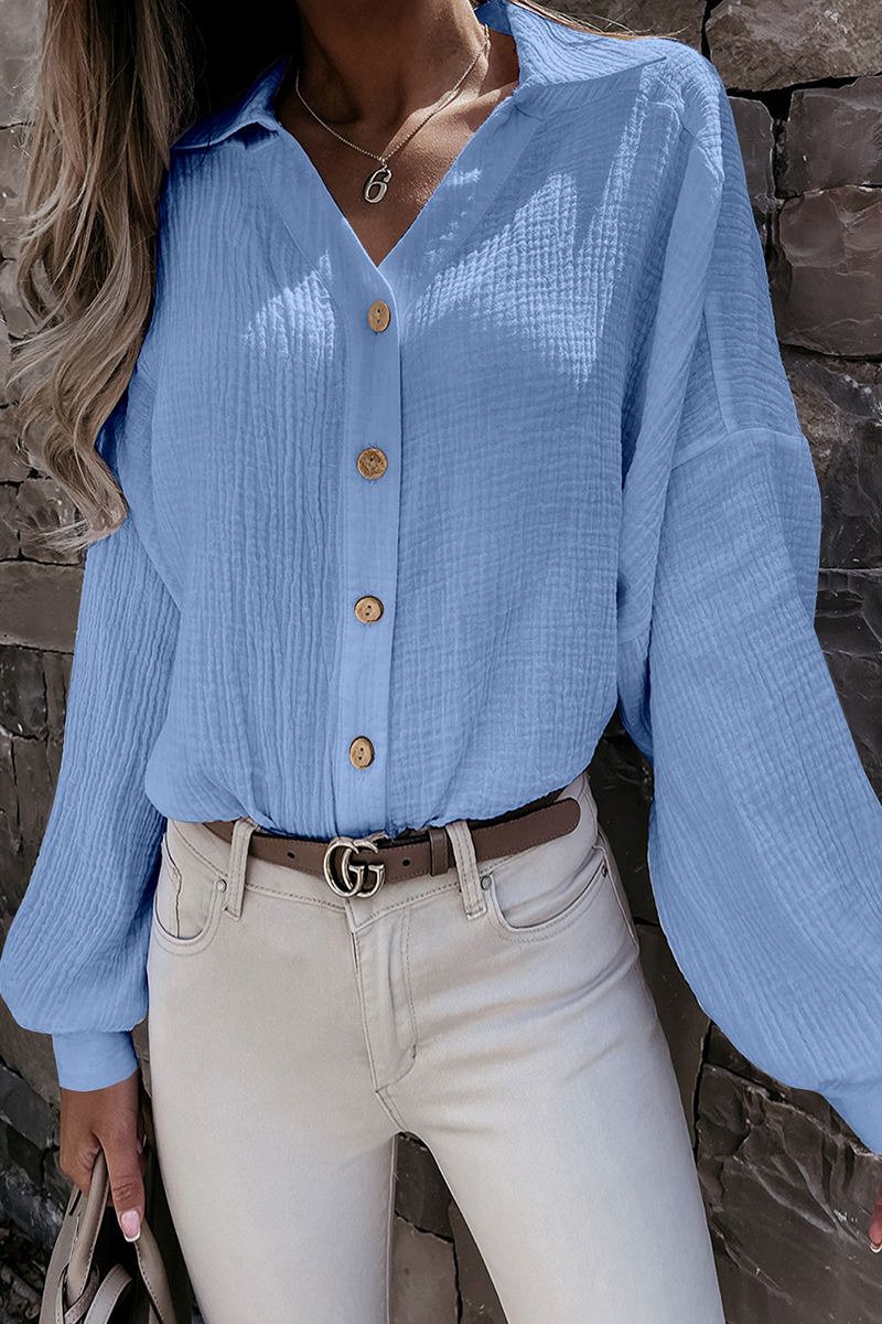 Kitty - Élégante blouse à manches longues avec col rabattu et boutons