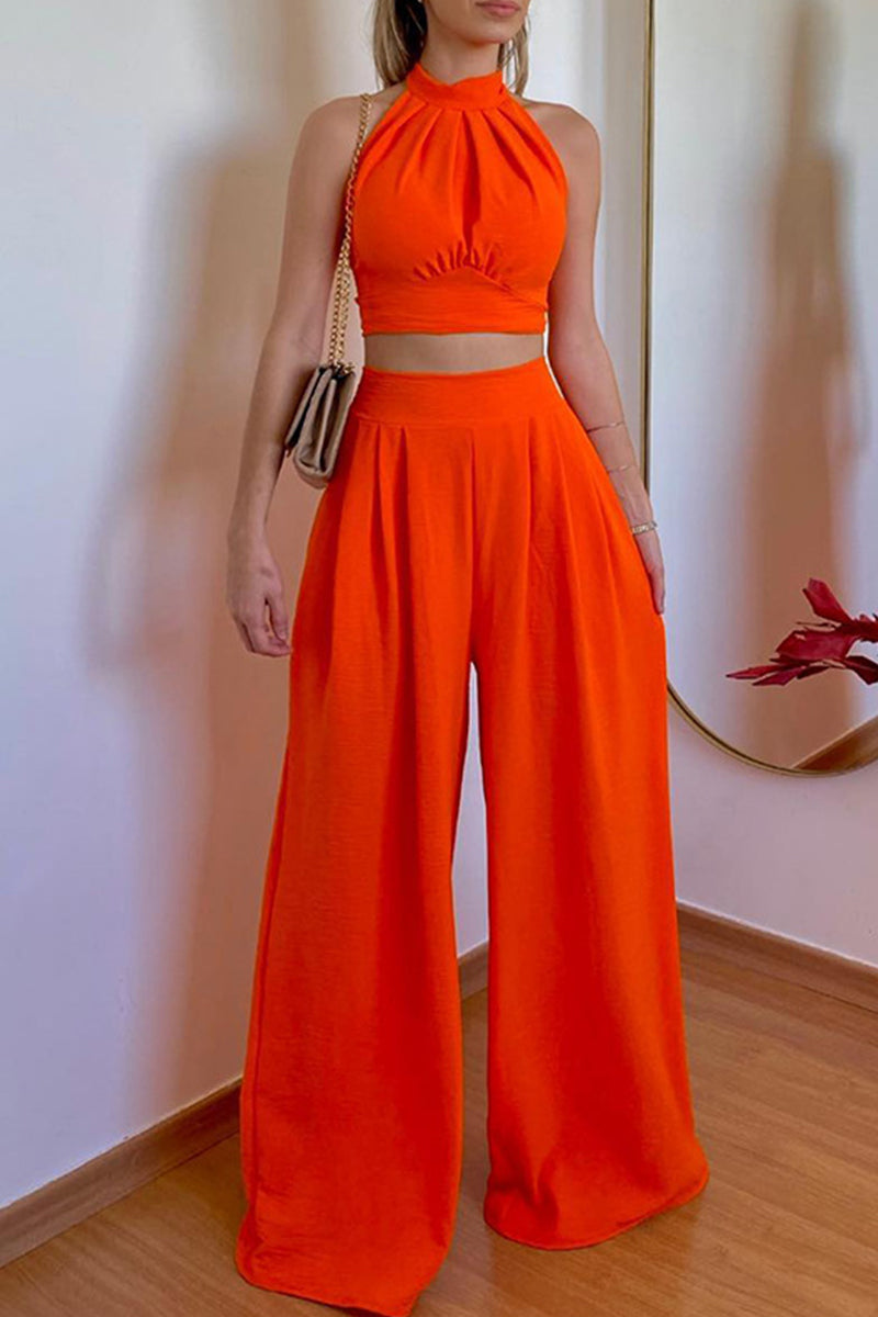 Corinna – Ensemble élégant avec top sans manches et pantalon large