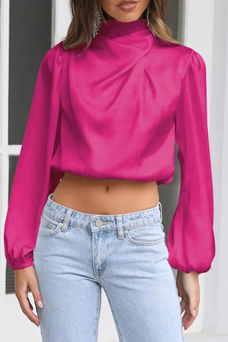 Aina - Élégante blouse à manches longues avec col halter