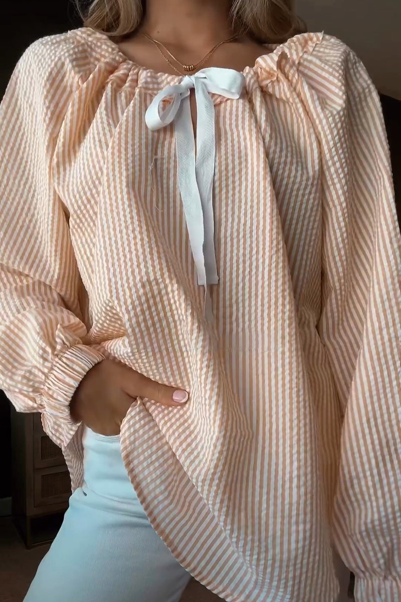 Loisa - Blouse décontractée à rayures et manches longues