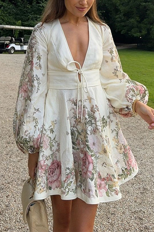 Adrienne - Mini-robe trapèze à motif floral
