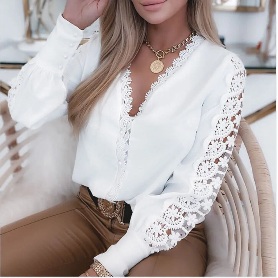 Lydie | Blouse blanche élégante pour femmes