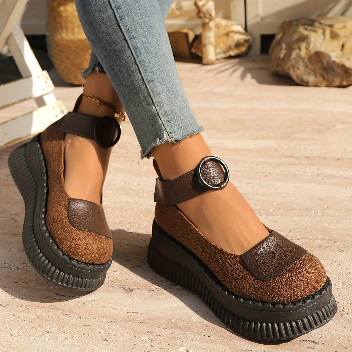 Marielle - Chaussures vintage à bout rond pour femmes