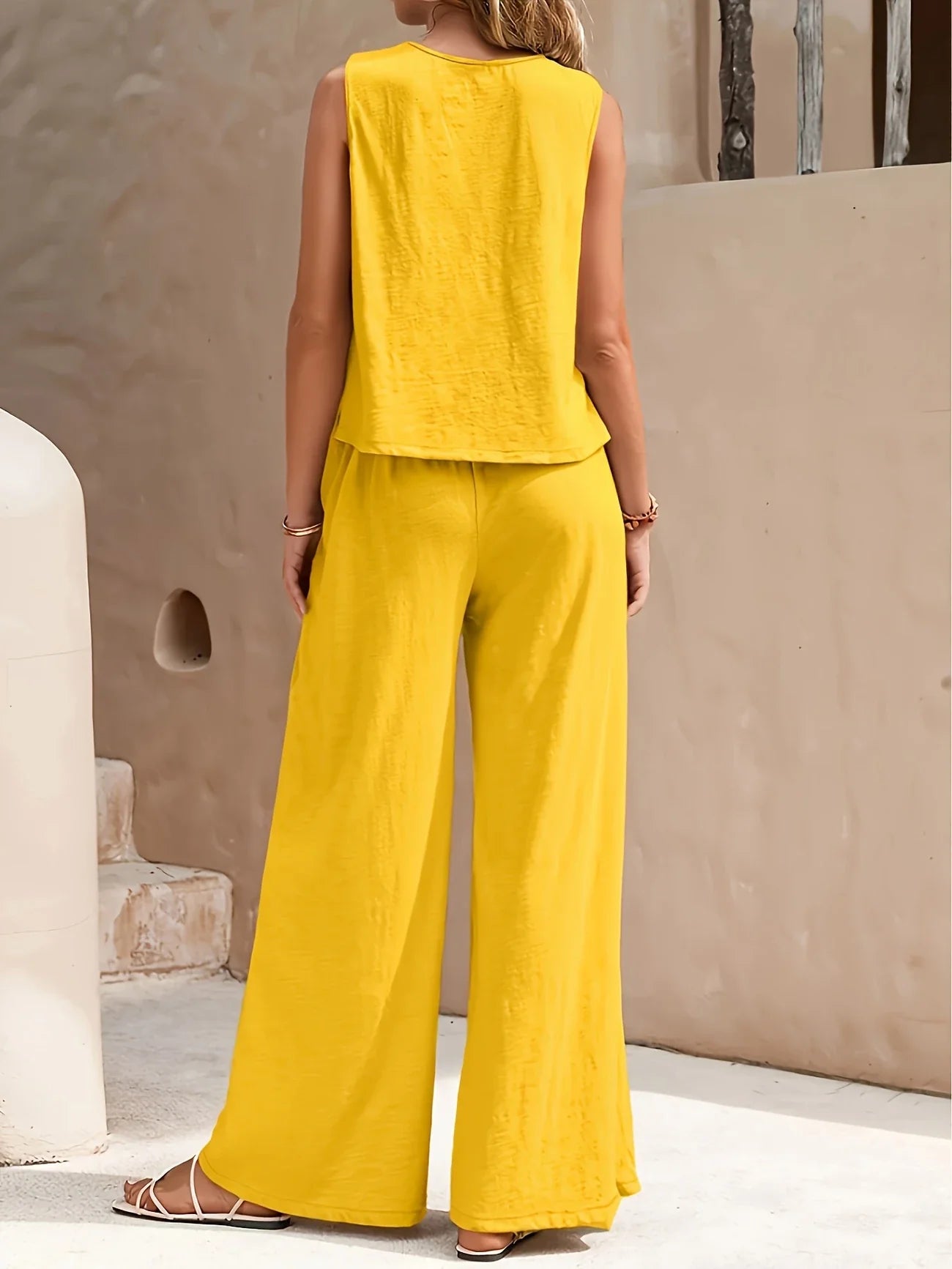 Hope - Ensemble composé d'un haut sans manches et d'un pantalon à jambes larges