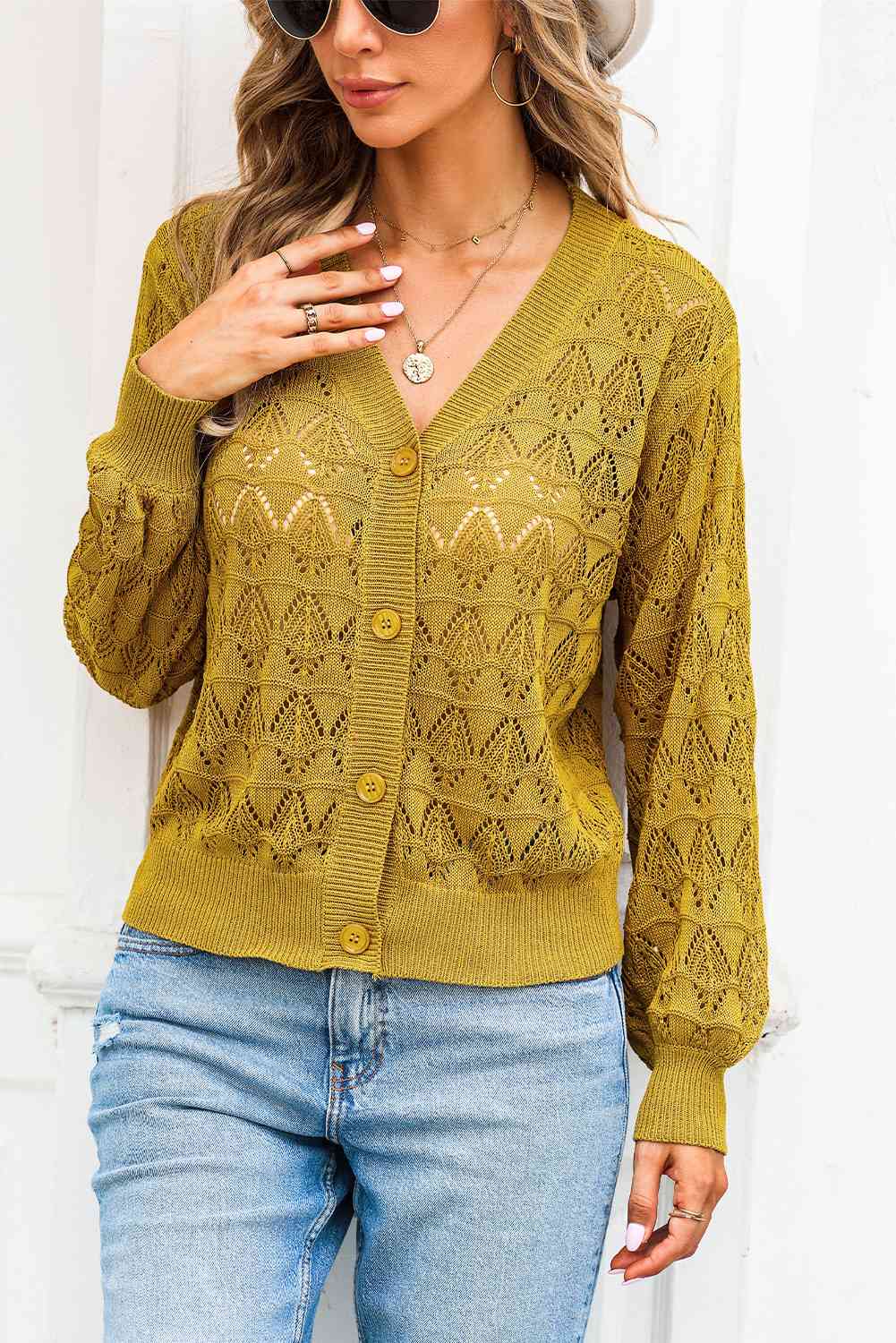 Noemi - Gilet en maille à col en V, chic et décontracté