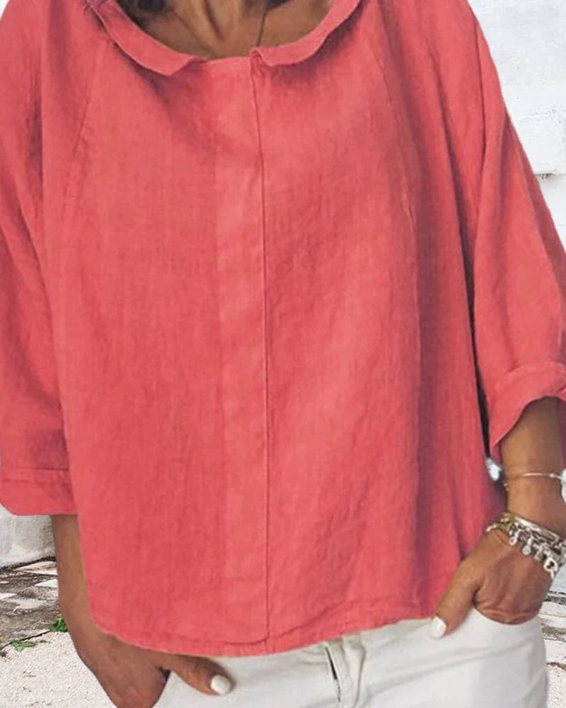 Rosalind - Chemisier à manches longues en coton et lin