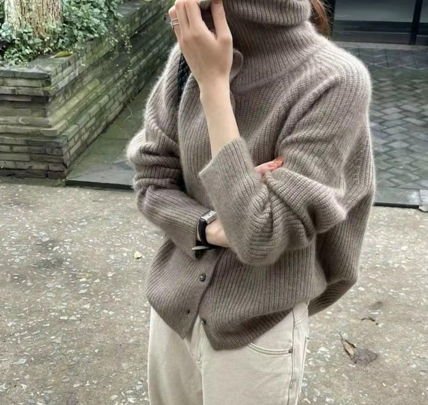 Heike – Pull col roulé en laine et cachemire