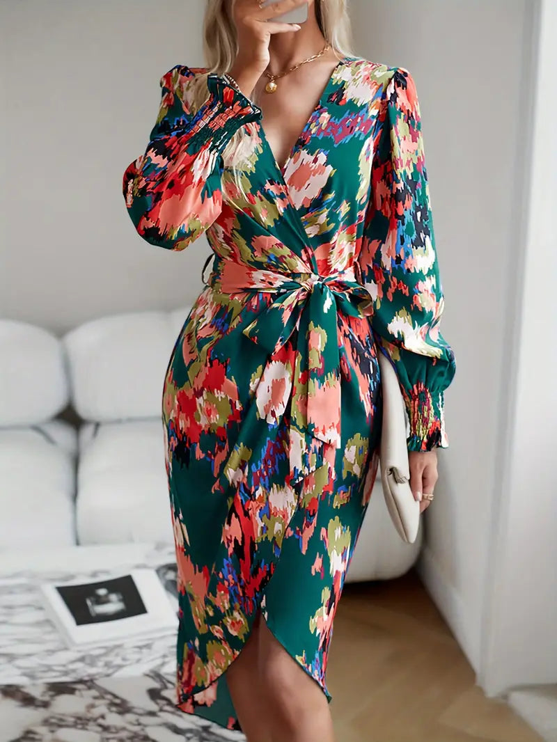 Estella - Robe portefeuille Allover Print