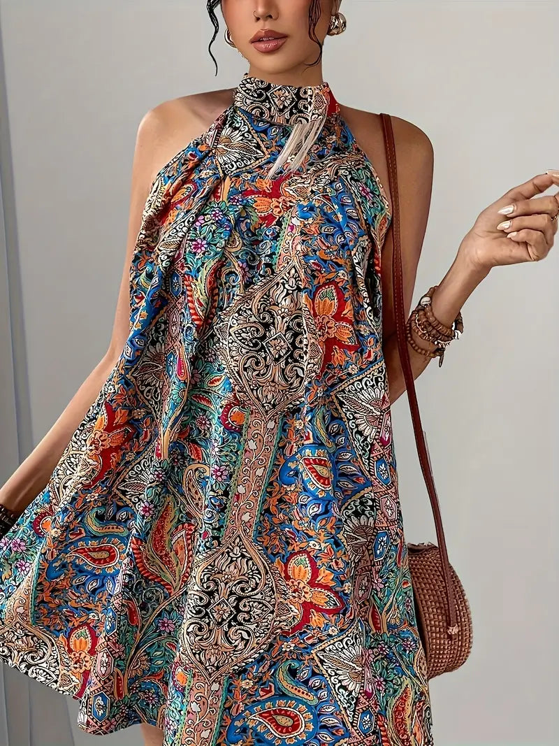 Velma - Robe dos nu à motifs géométriques