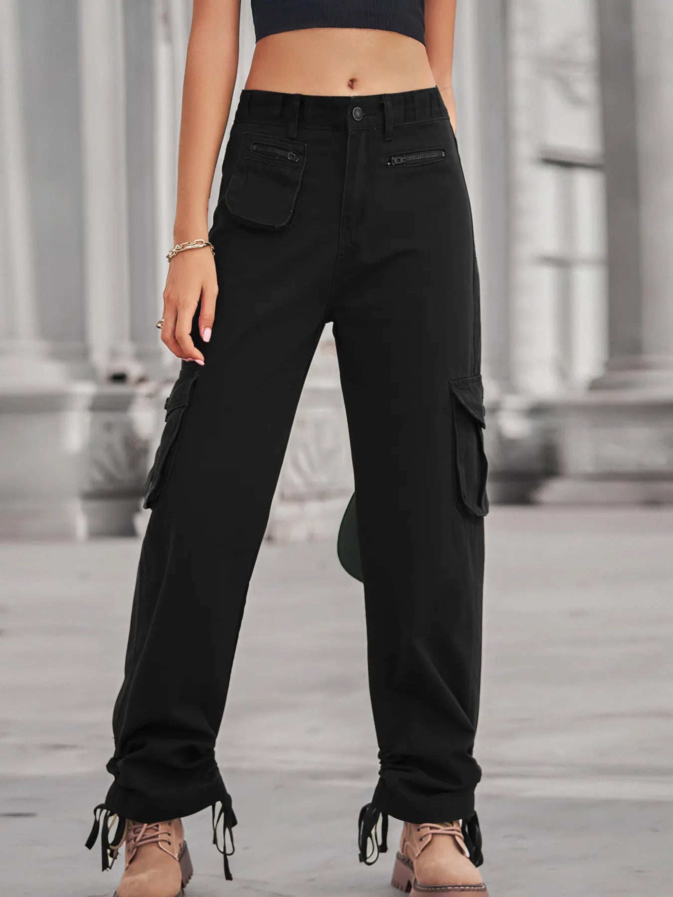 Solene - Pantalon cargo décontracté