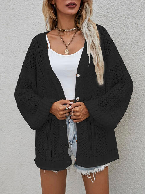 Maribel - Gilet crochet ample avec boutons sur le devant