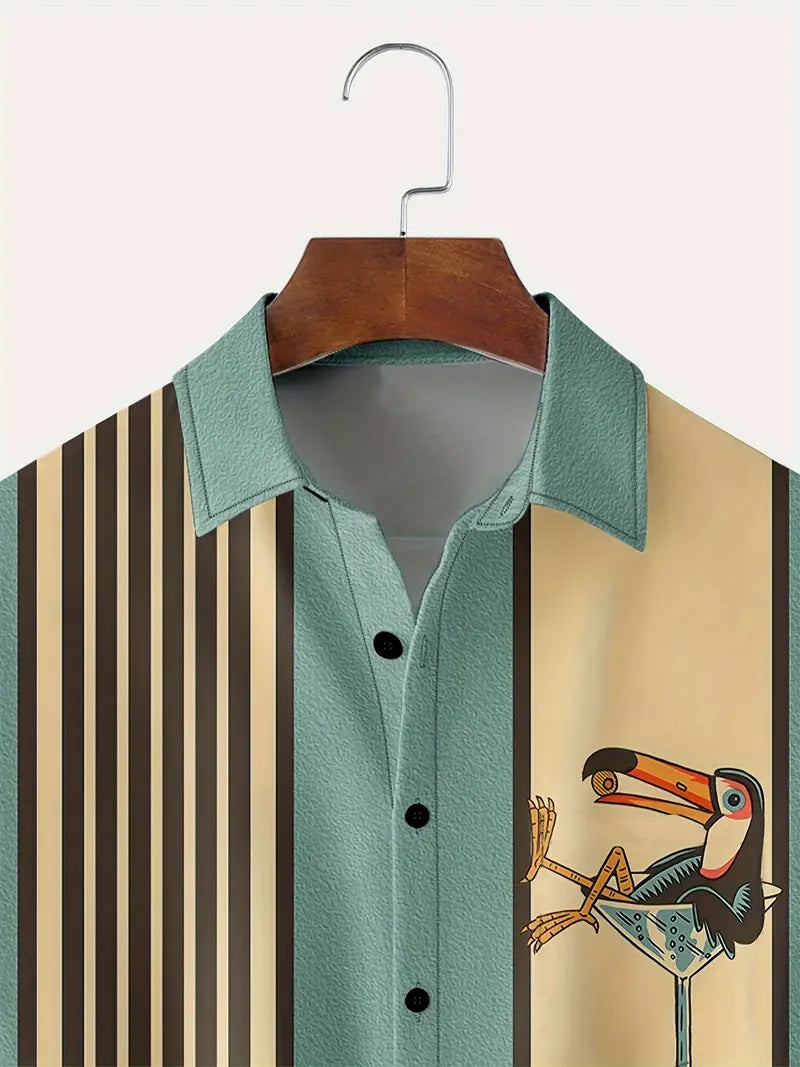 Thomas - Chemise rayée à manches courtes pour homme