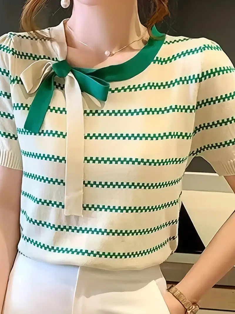 Amaranth - Chemise en tricot rayée pour femme