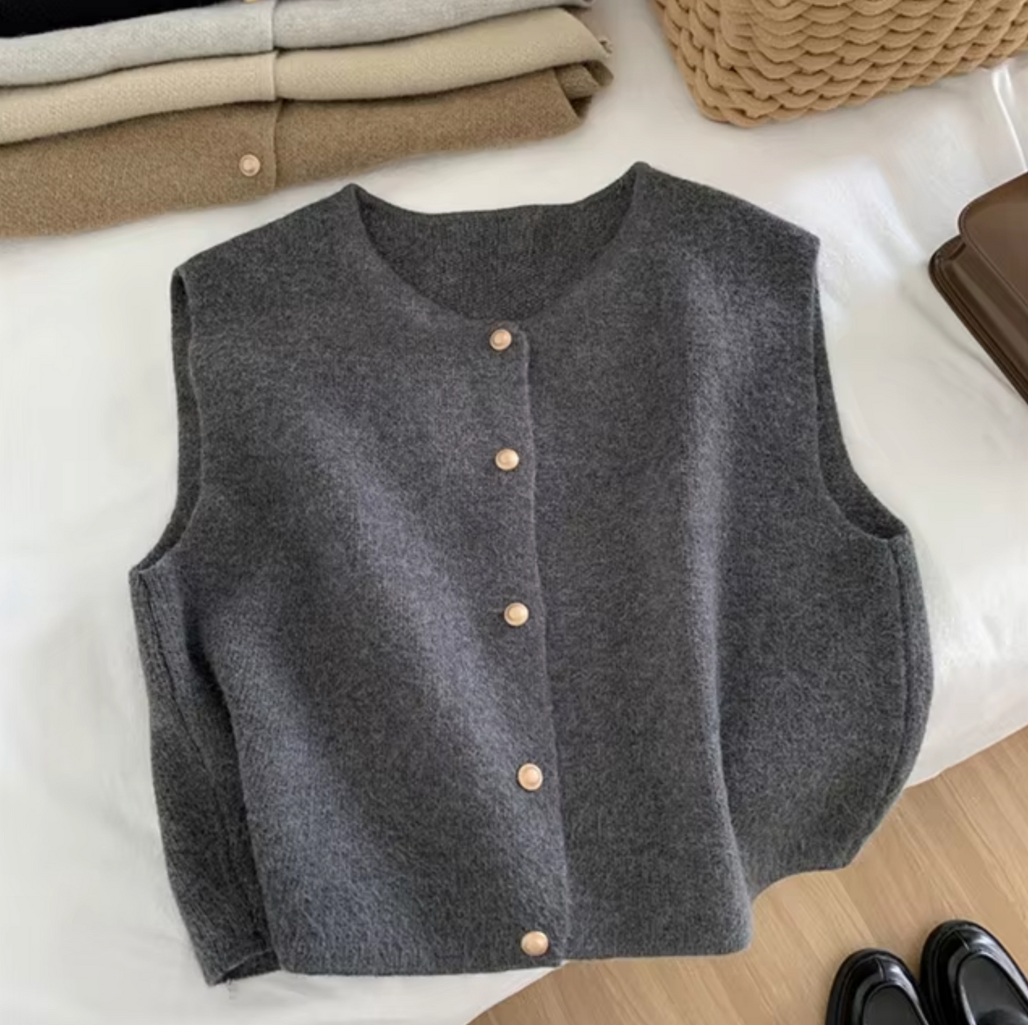 Annabeth – Gilet sans manches tricoté
