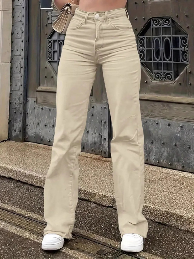 Elisse - Jean décontracté taille haute à jambe large