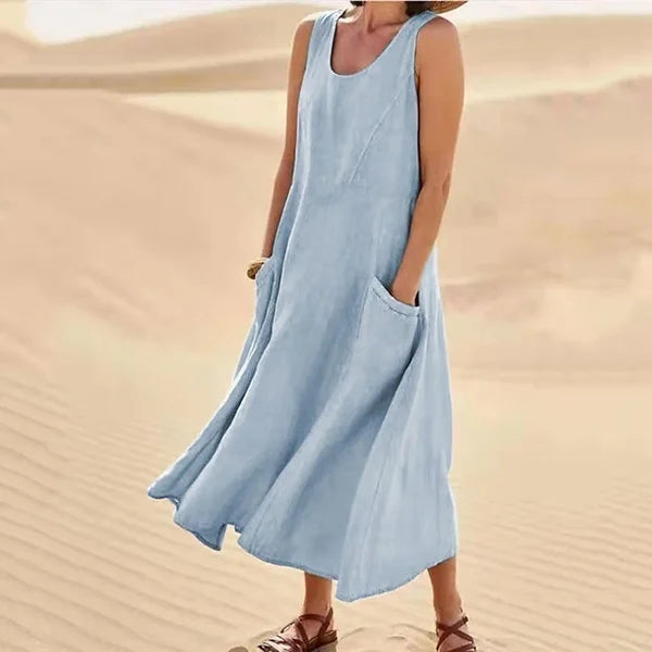 Dena - Robe en lin élégante et confortable pour femmes