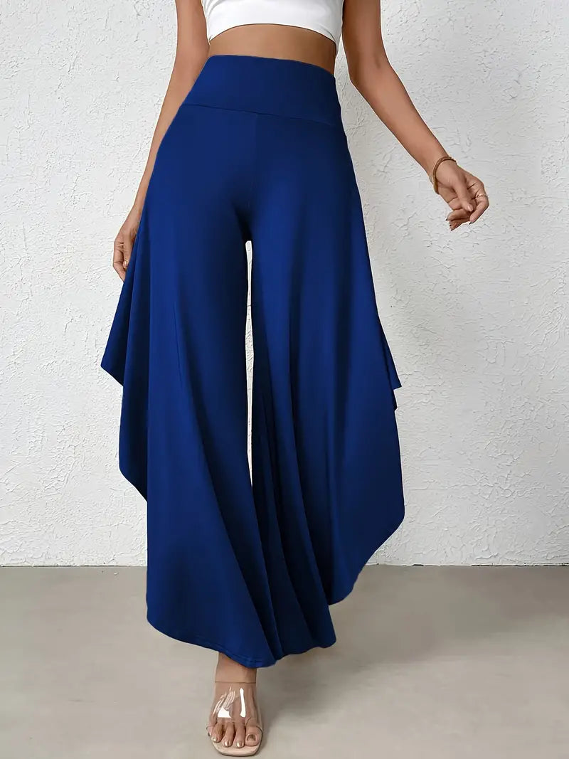 Ingrid - Pantalon à jambe large avec ourlet asymétrique