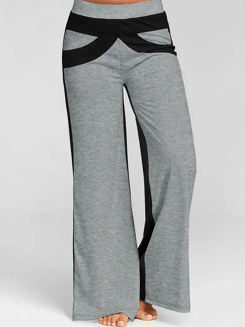 Damaris - Pantalon large avec motif à blocs de couleurs