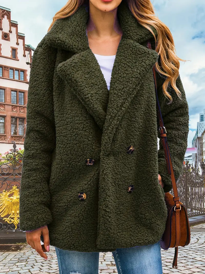 Lolly - Manteau en peluche croisé avec revers