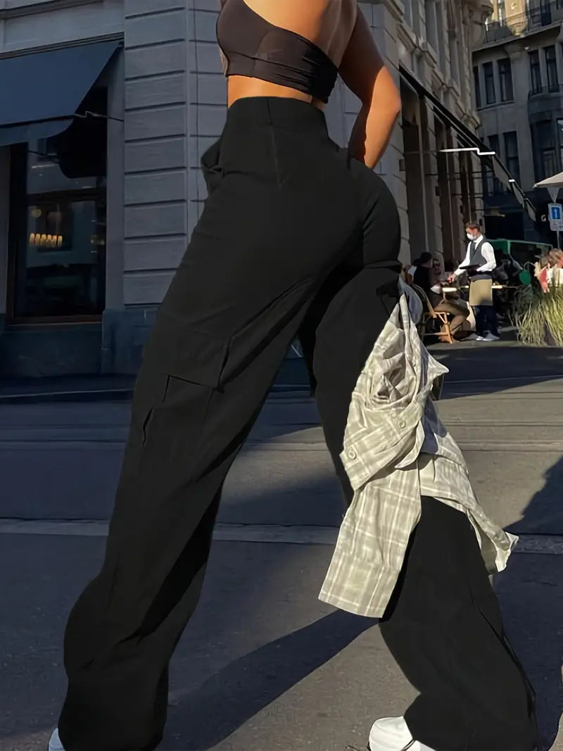 Clara - Pantalon cargo uni