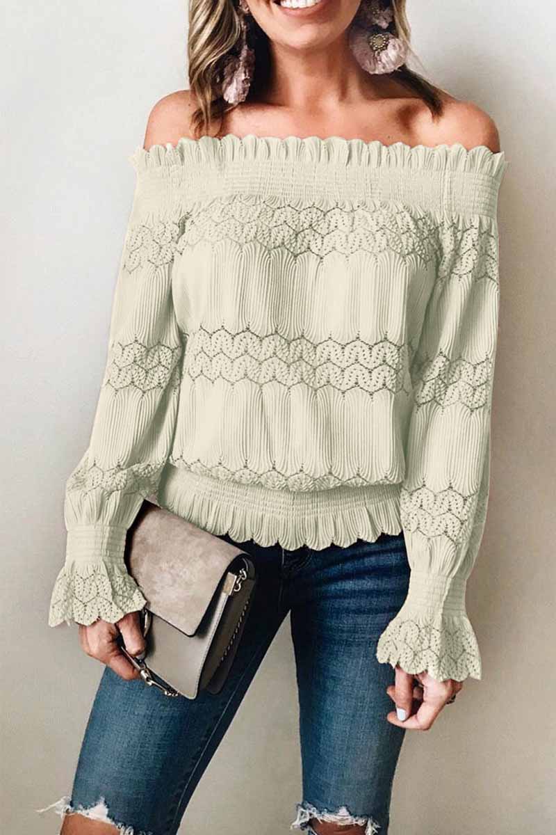 Rana - Élégante blouse à manches longues et épaules dénudées