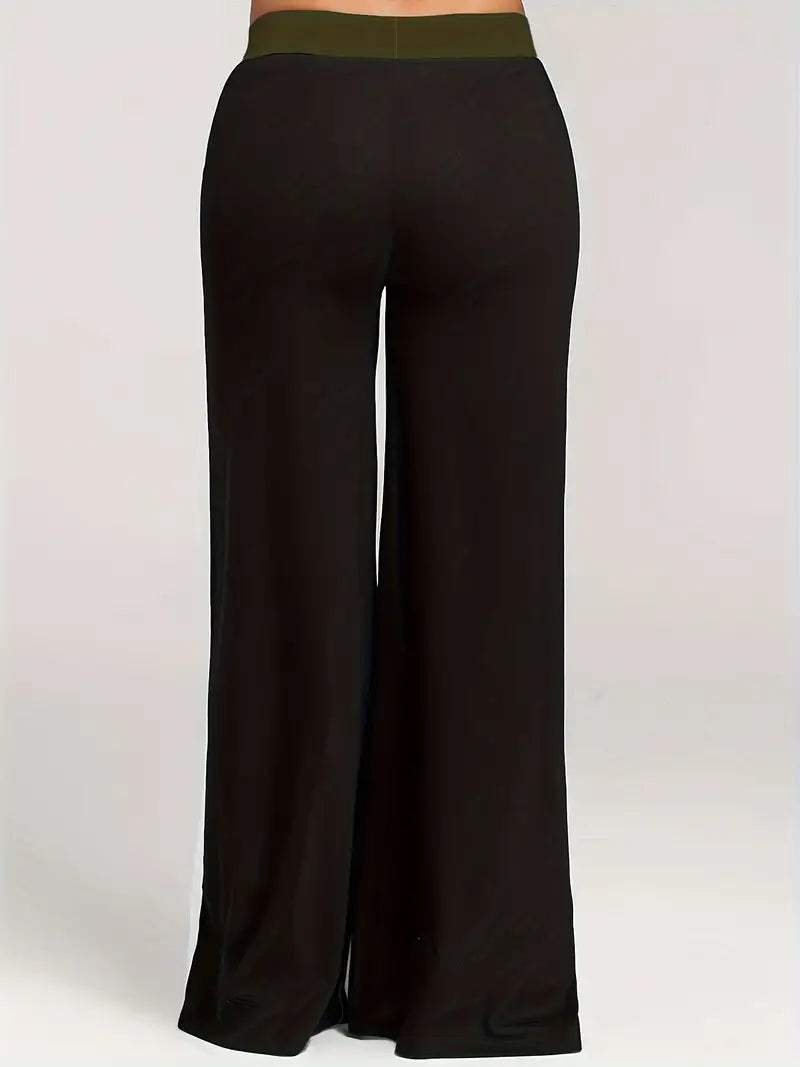 Damaris - Pantalon large avec motif à blocs de couleurs