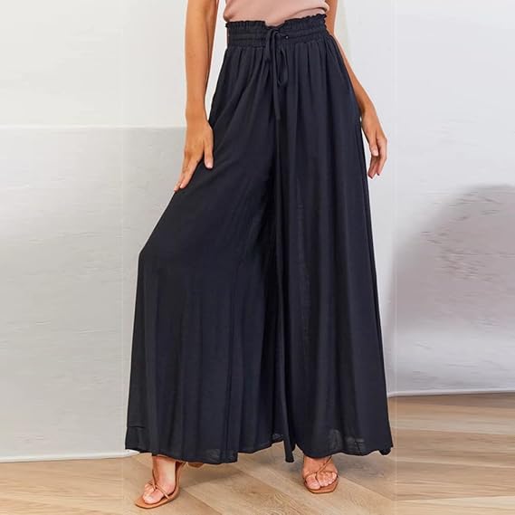 Lucretia - Pantalon femme avec cordon de serrage et taille élastique