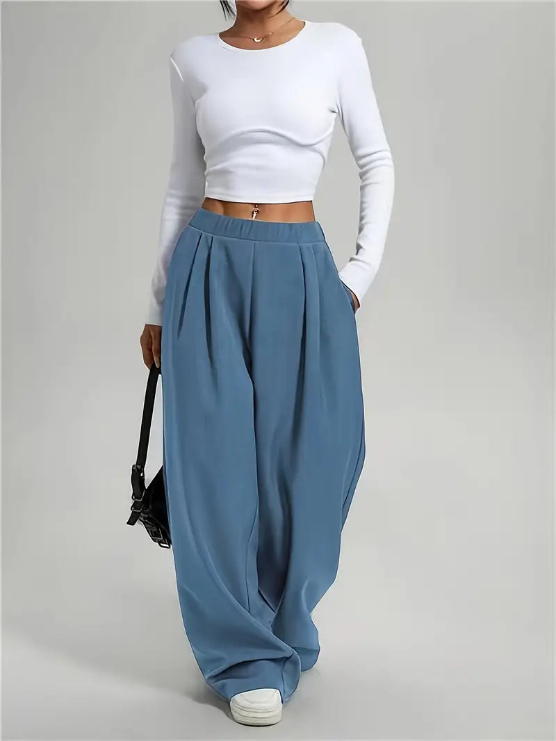 Esther - Pantalon large taille haute pour femme