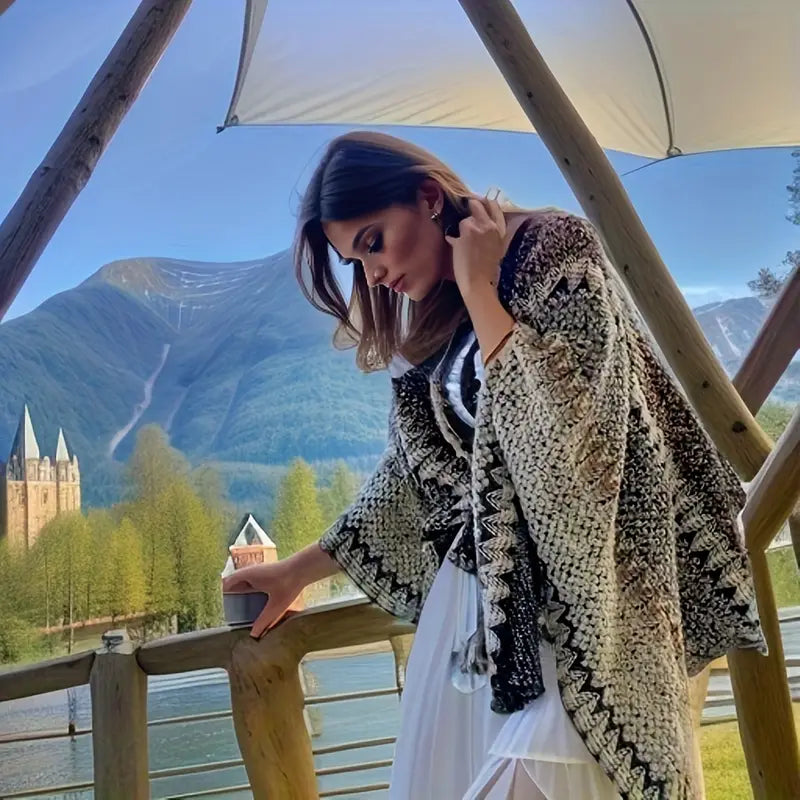 Maddie - Poncho d'hiver Écharpe tricotée