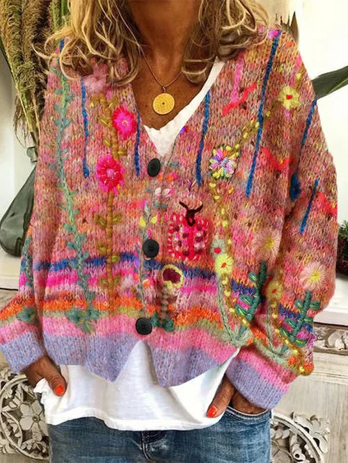 Elise - Pull femme à motifs floraux