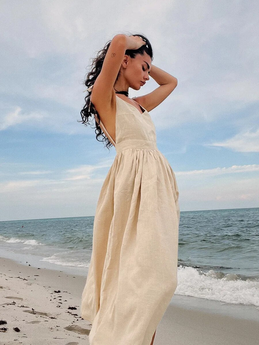 Tania | Longues robe d'été en lin
