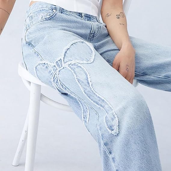 Frances - Pantalon baggy avec nœud brodé