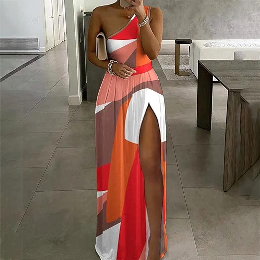 Belle - Robe longue à une épaule