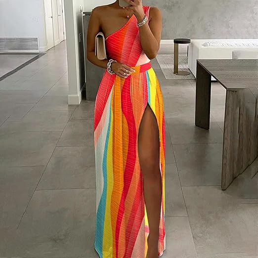 Belle - Robe longue à une épaule