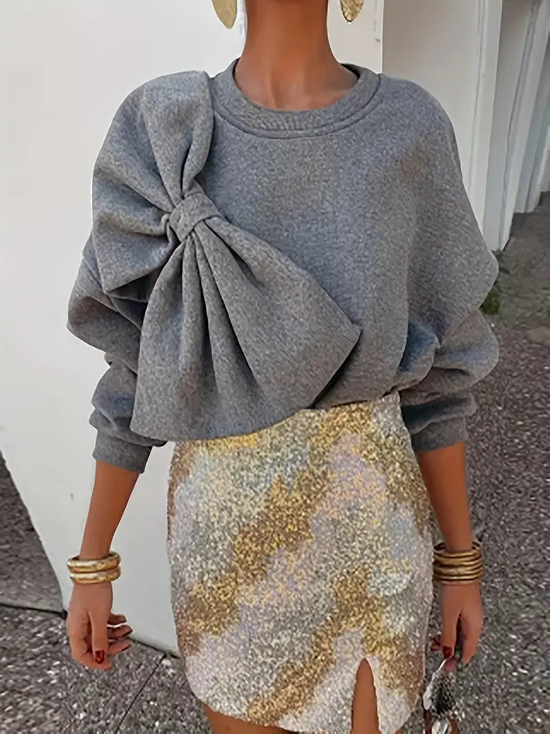 Adele - Sweat-shirt femme avec gros détail noeud