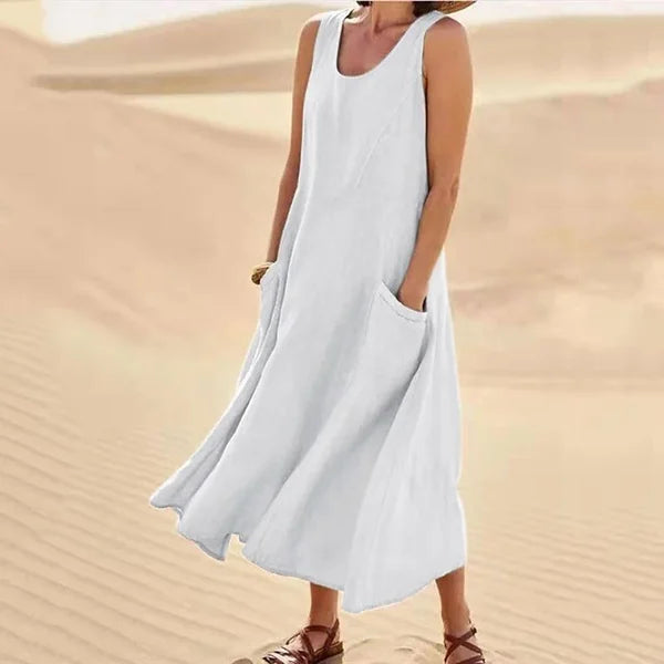 Dena - Robe en lin élégante et confortable pour femmes