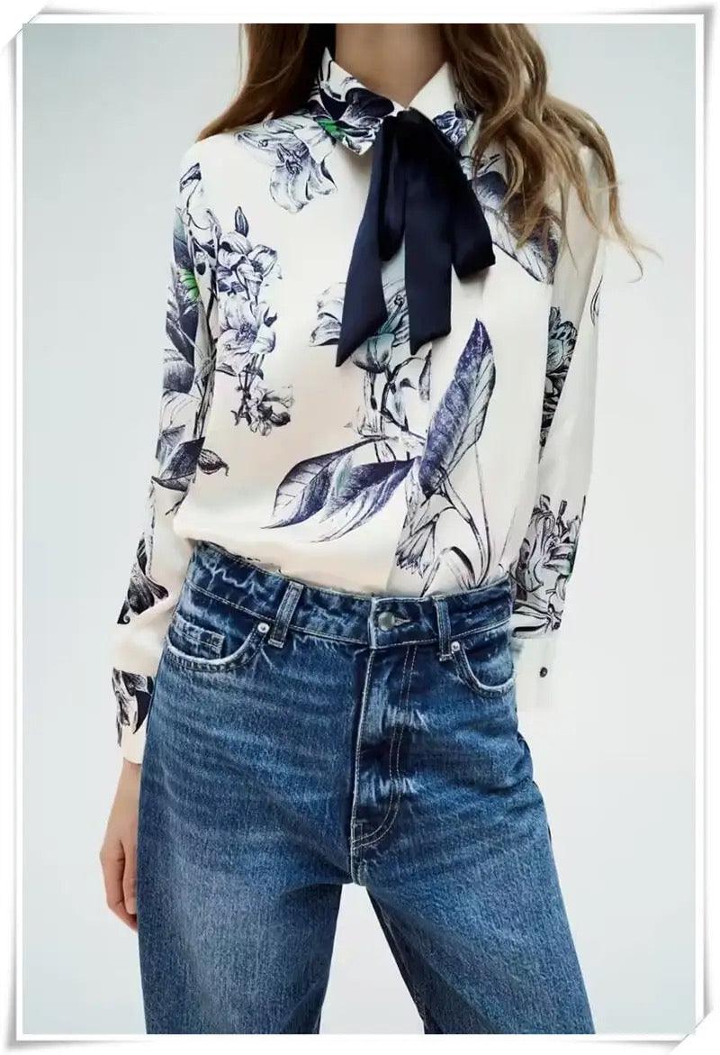 Colette | Blouse chic avec nœud
