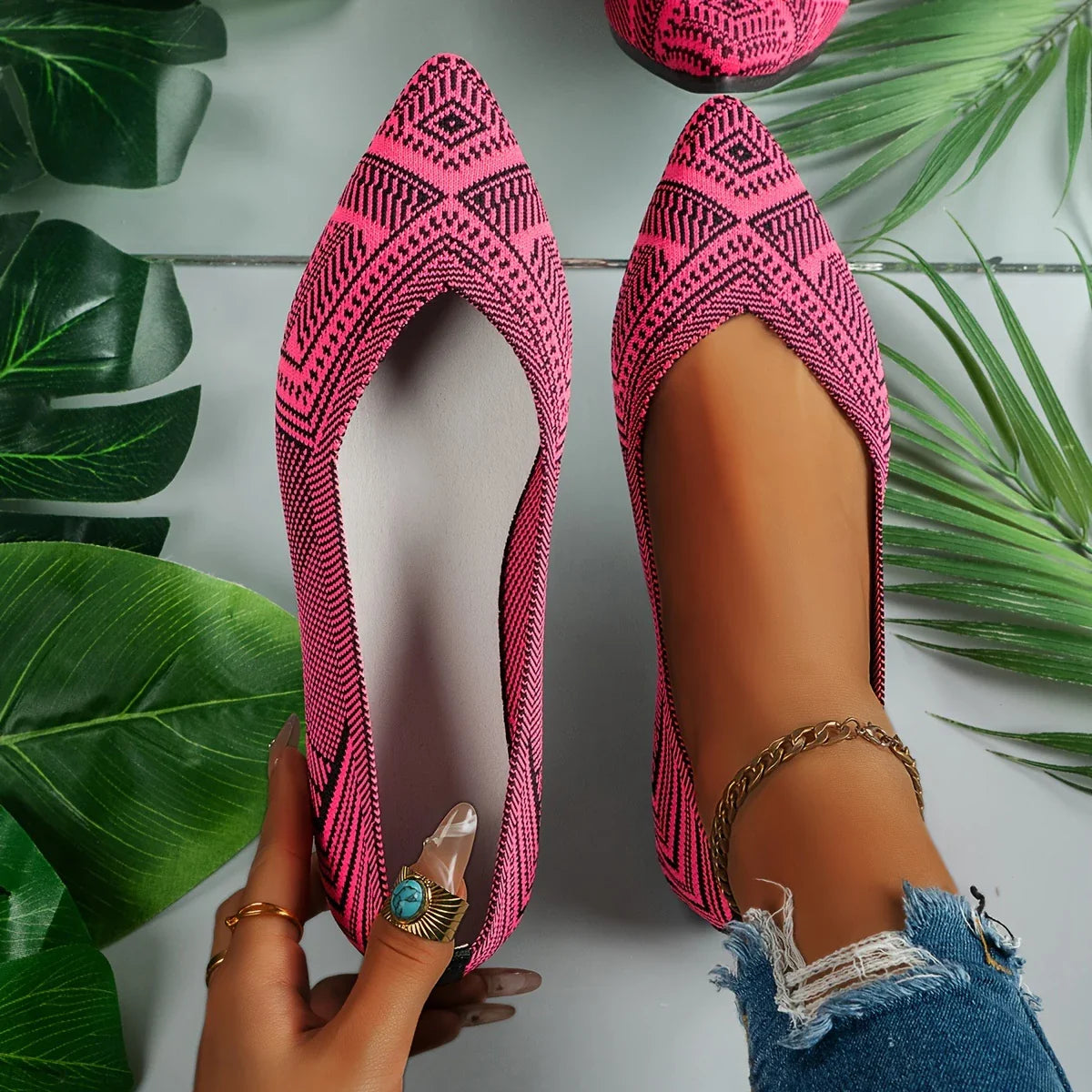 Sylviana - Chaussures à enfiler à bout pointu pour femmes