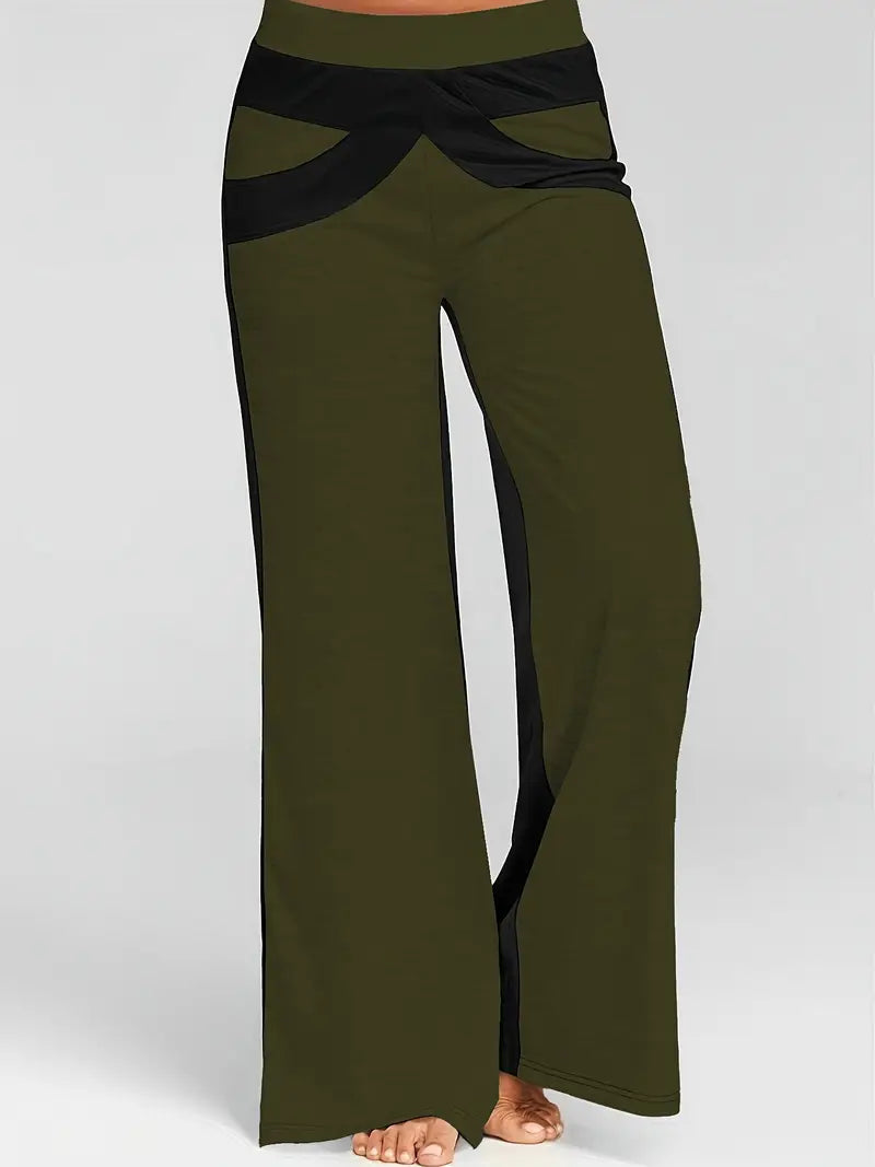 Damaris - Pantalon large avec motif à blocs de couleurs