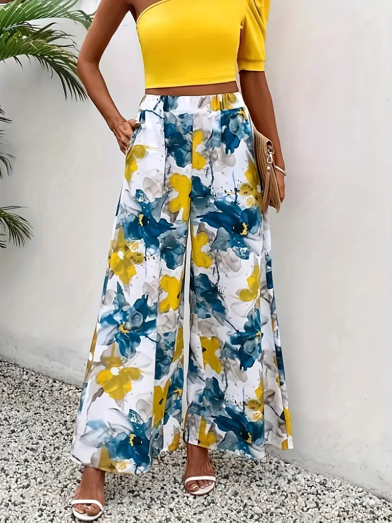Clarice - Pantalon large à motif floral pour femme