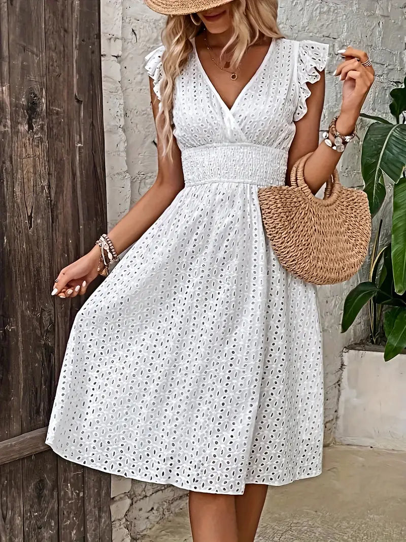 Katya - Robe à taille froncée et décolleté cache-cœur