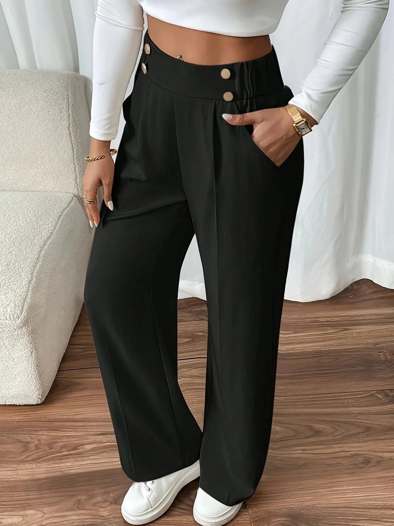 Arvilla - Pantalon droit élégant de style français