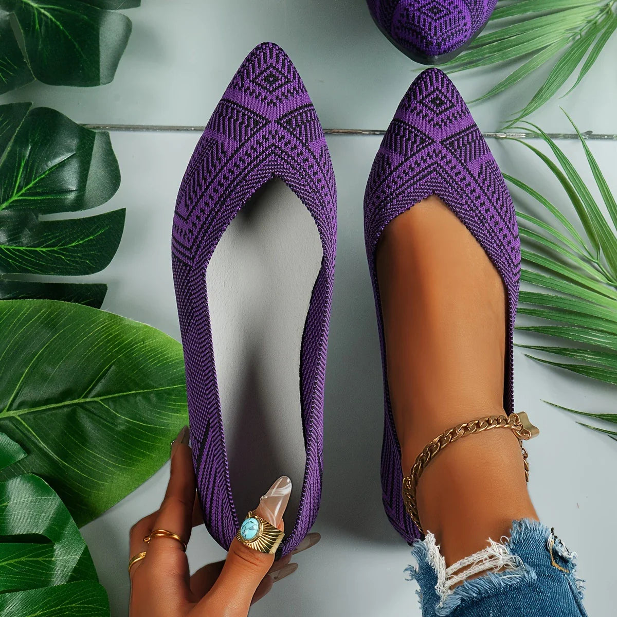 Sylviana - Chaussures à enfiler à bout pointu pour femmes