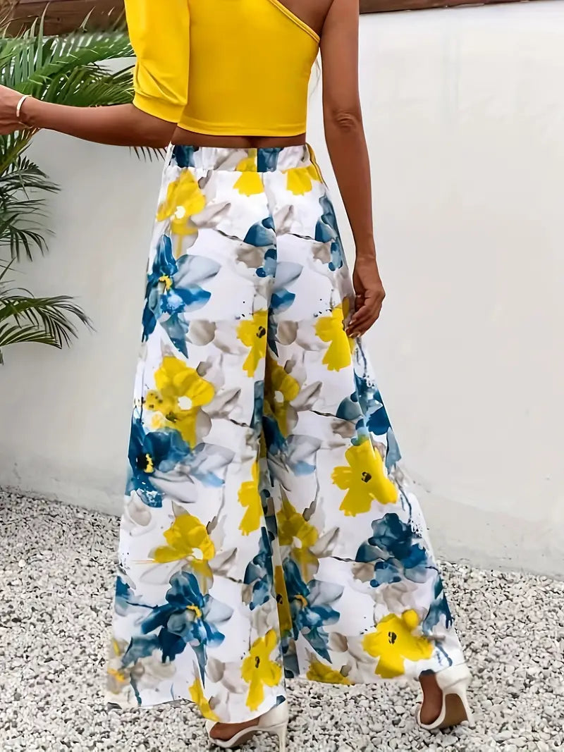 Clarice - Pantalon large à motif floral pour femme